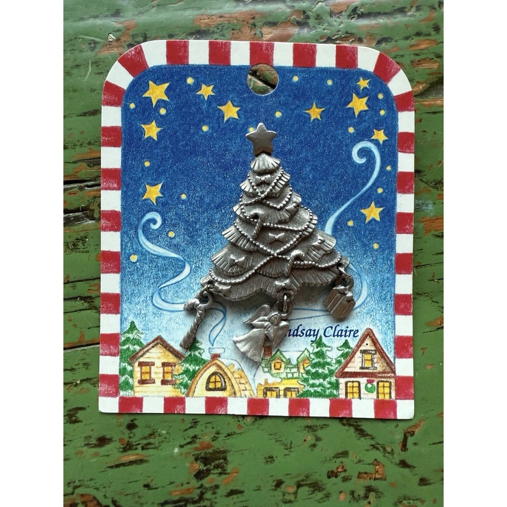 Lindsey Claire Pewter Christmas Tree Pin
